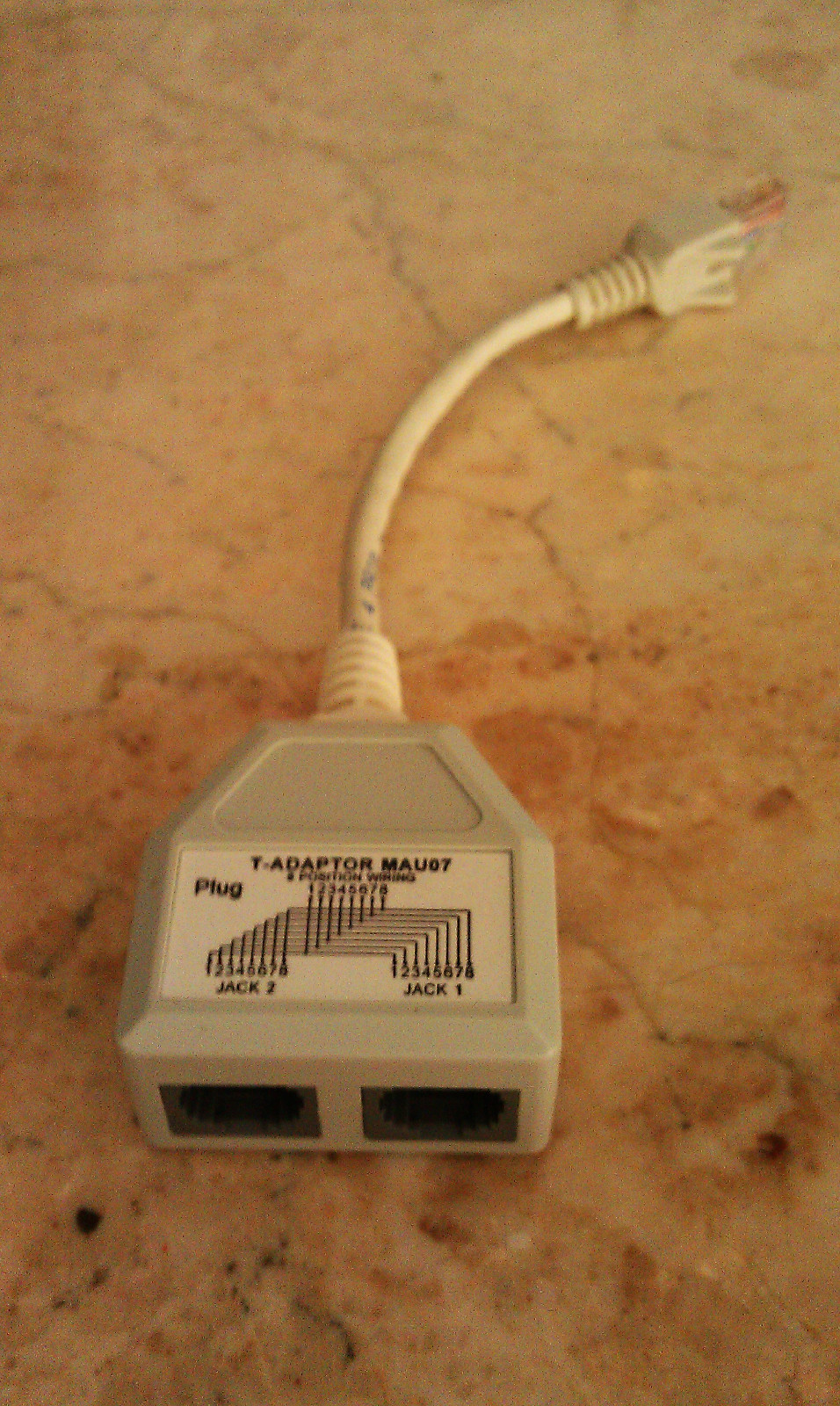 1- T-ADAPTER MAU07 Ethernet (RJ-45) PLUG 1 JACK – 2 JACK *NEW*