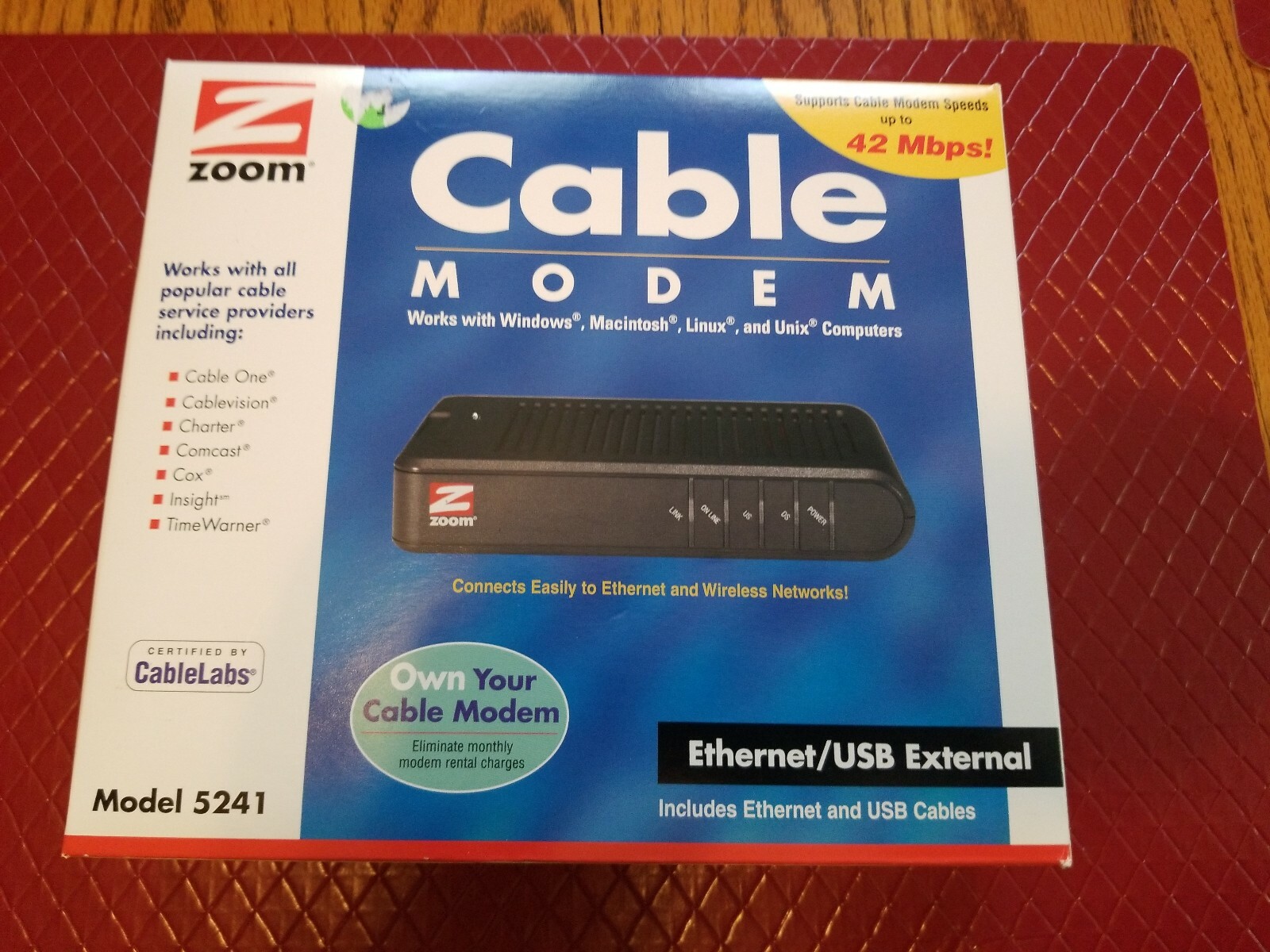 Zoom Cable Modem 42 MBPS Model 5241 Complete In Box