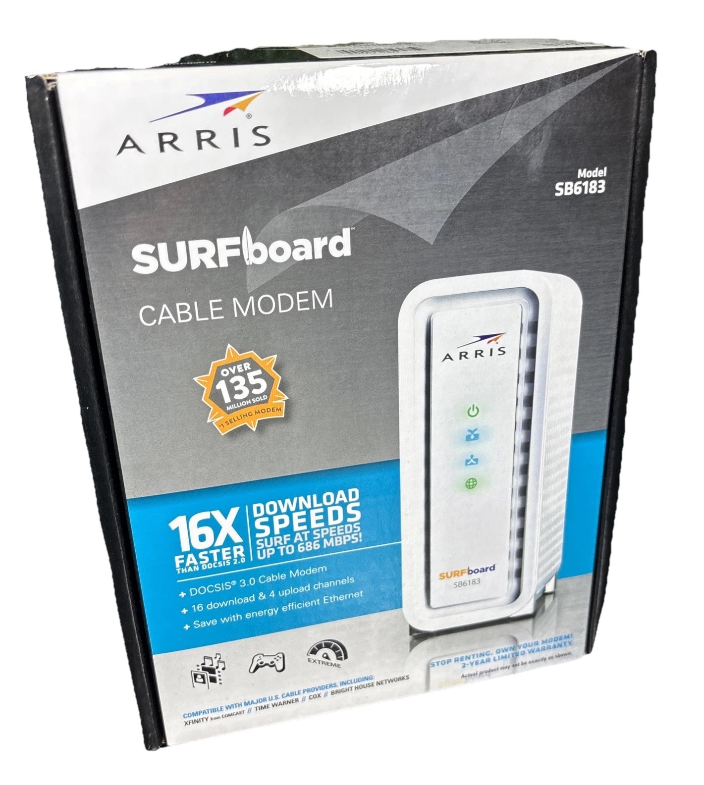 Arris SURFboard SB6183 DOCSIS 3.0 Cable Modem White New Open Box !!