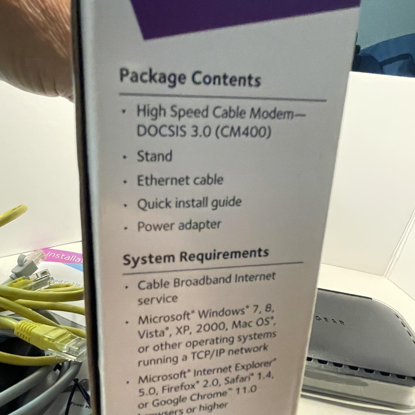 NETGEAR CM400 DOCSIS 3.0 High Speed Cable Modem 340Mbps Gigabit Xfinity Spectrum