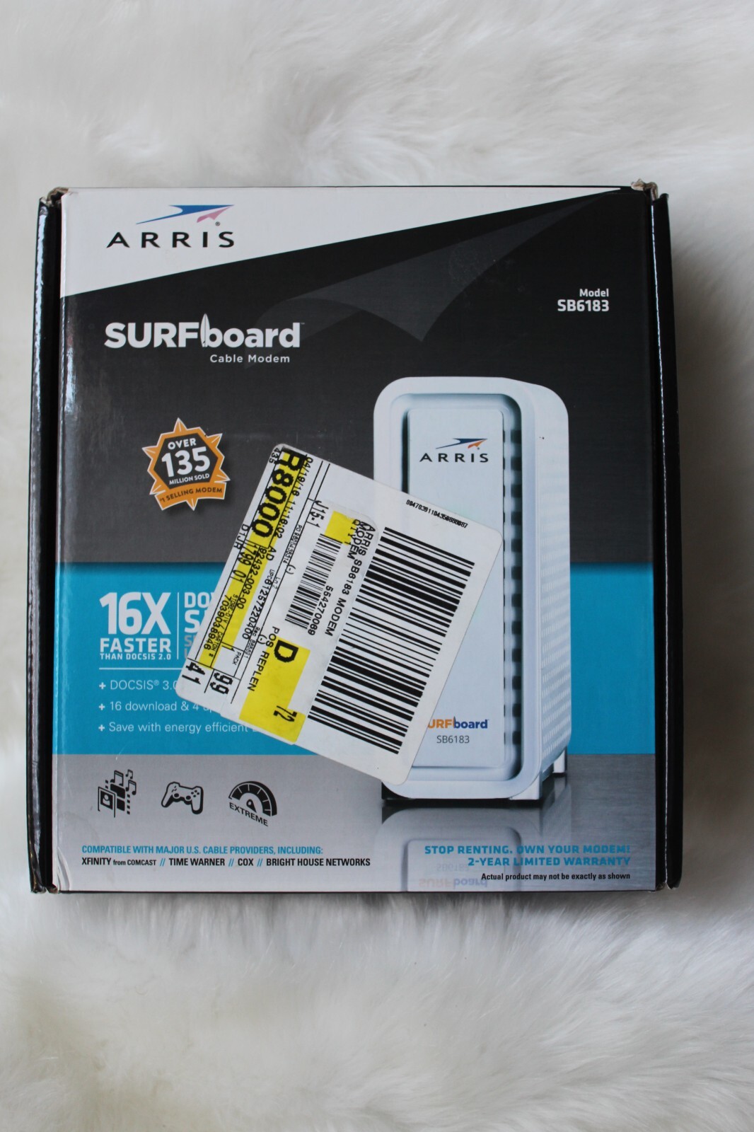 Arris Cable Modem Surfboard Model SB6183 DocSIS 3.0 White NEW IN BOX