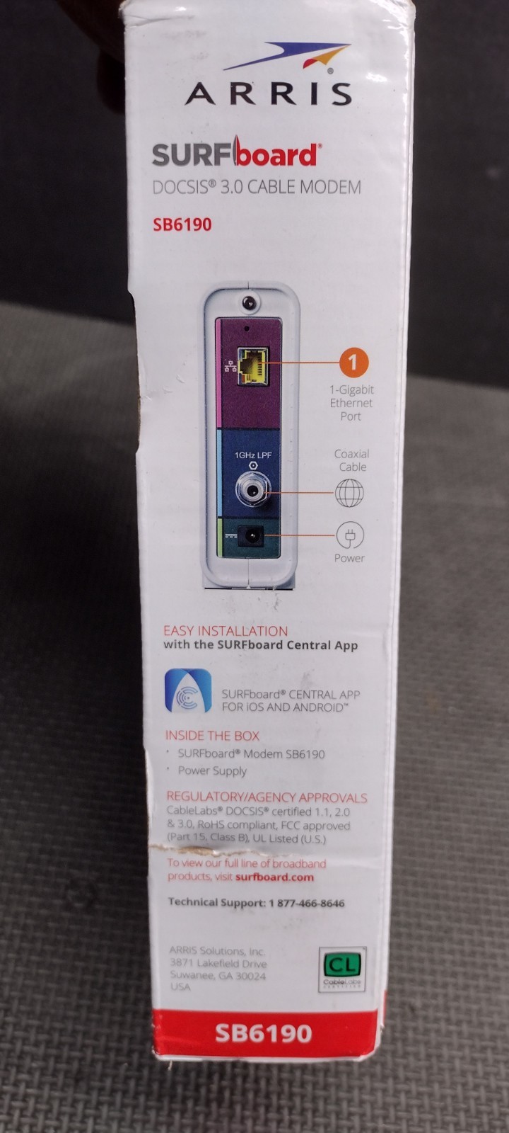 ARRIS SURFboard SB6190 32×8 DOCSIS 3.0 Gigabit Cable Modem