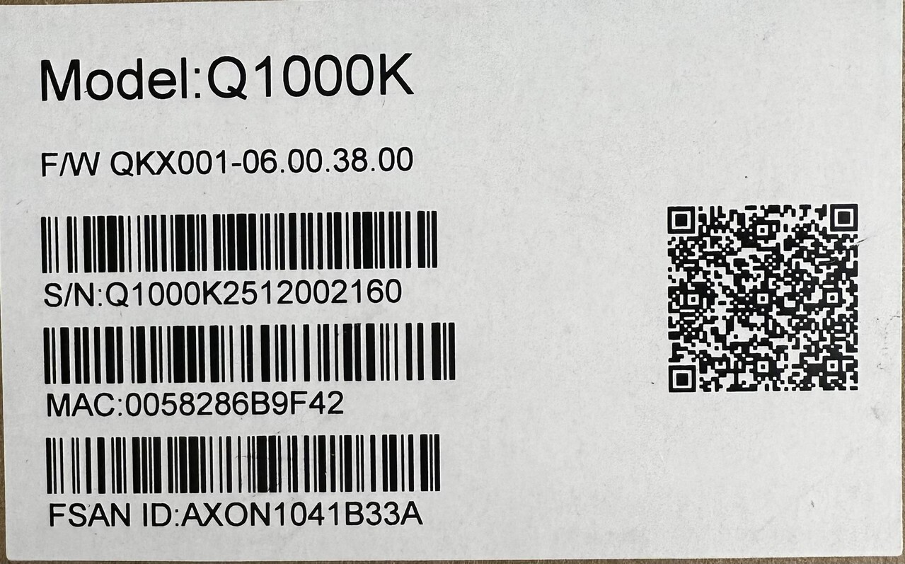 QUANTUM FIBER INTERNET Q1000K SMARTNID MODEM W/ WALL FIBER SPOOL BRACKET
