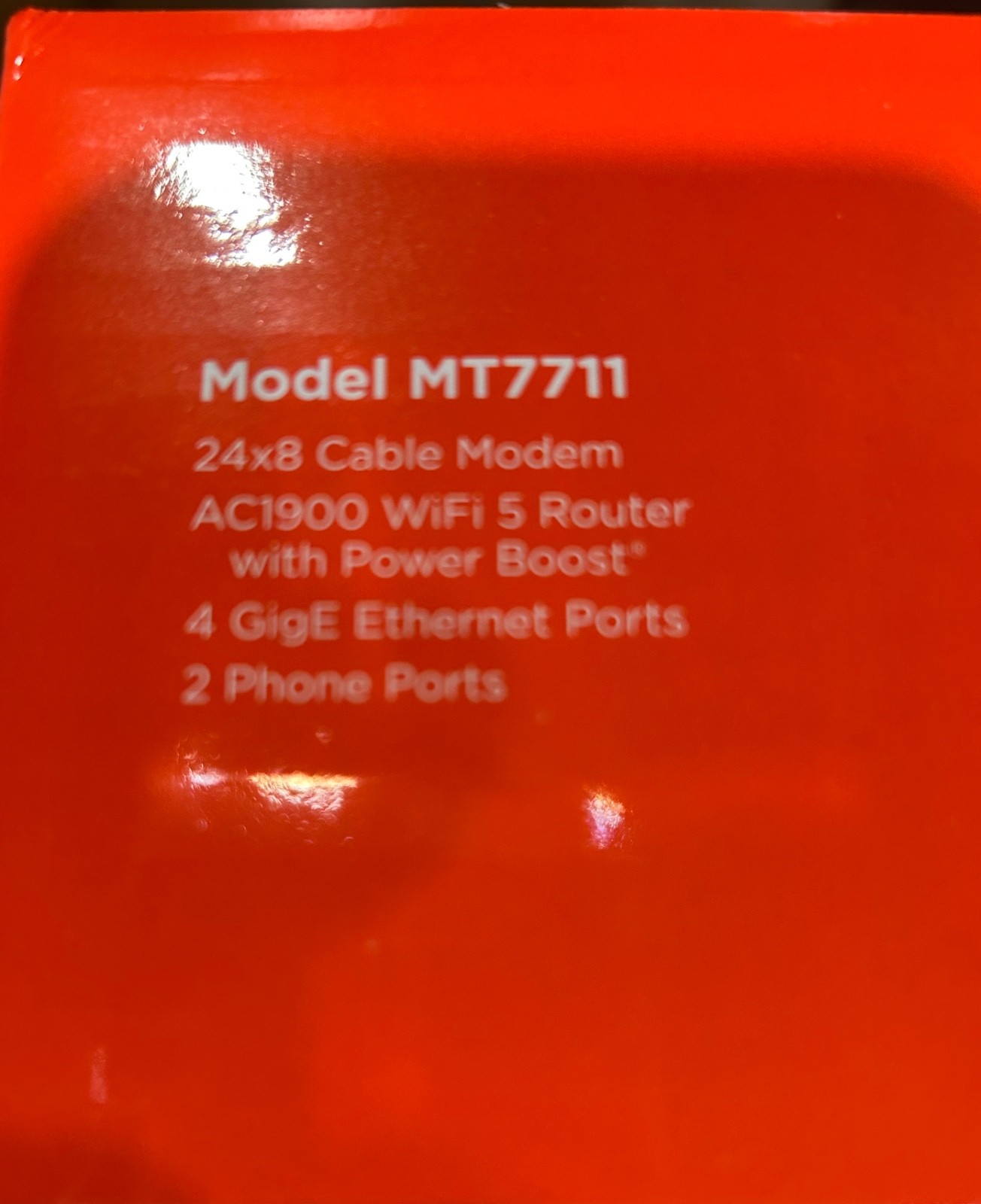 Motorola Cable Modem Wi-Fi Gigabit Router Model No. MT7711-AC1900-Power Boost