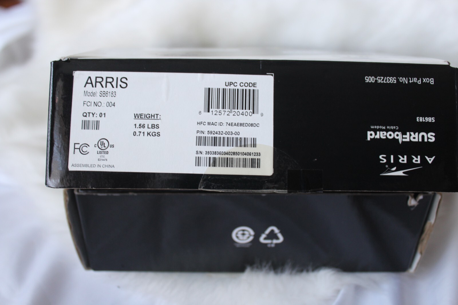 Arris Cable Modem Surfboard Model SB6183 DocSIS 3.0 White NEW IN BOX
