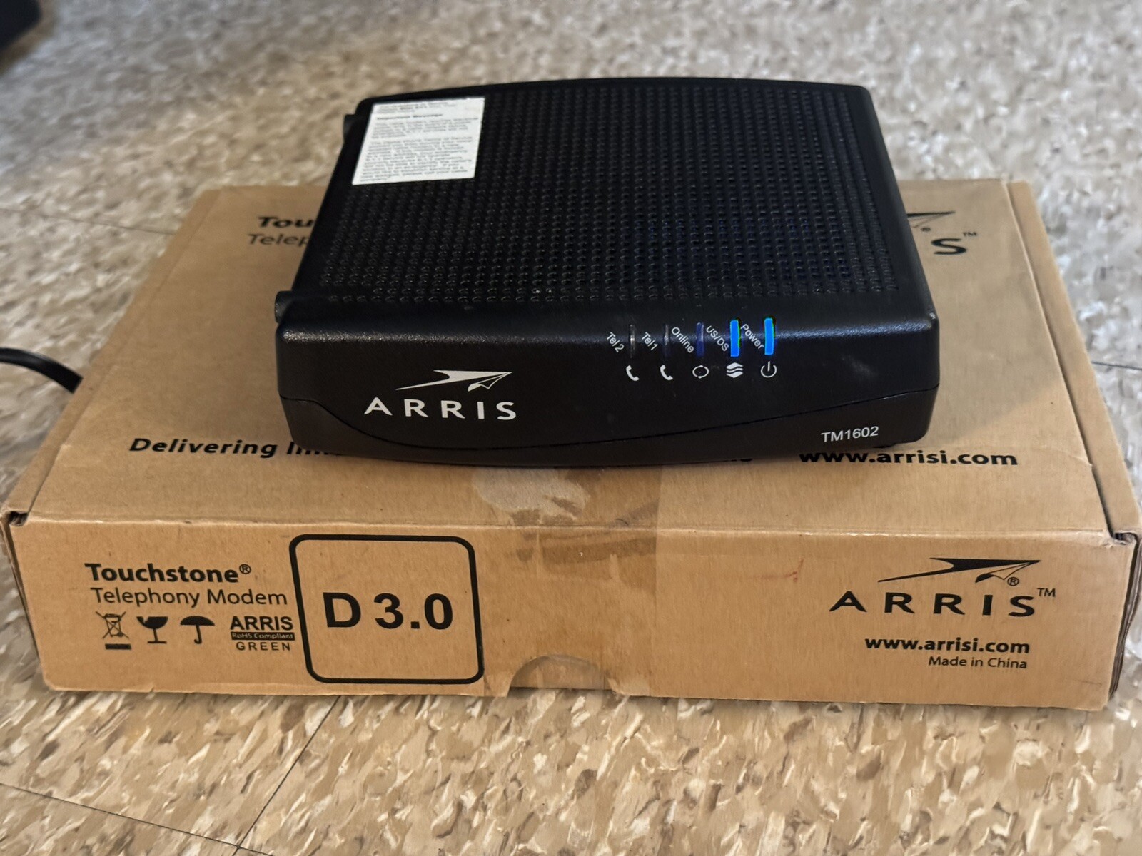 Arris TM1602 DOCSIS 3.0 Telephony Cable Modem premod with BitWare