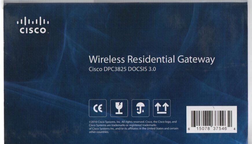 Cisco DPC3825 DOCSIS 3.0 Gateway Cable Modem WiFi Router