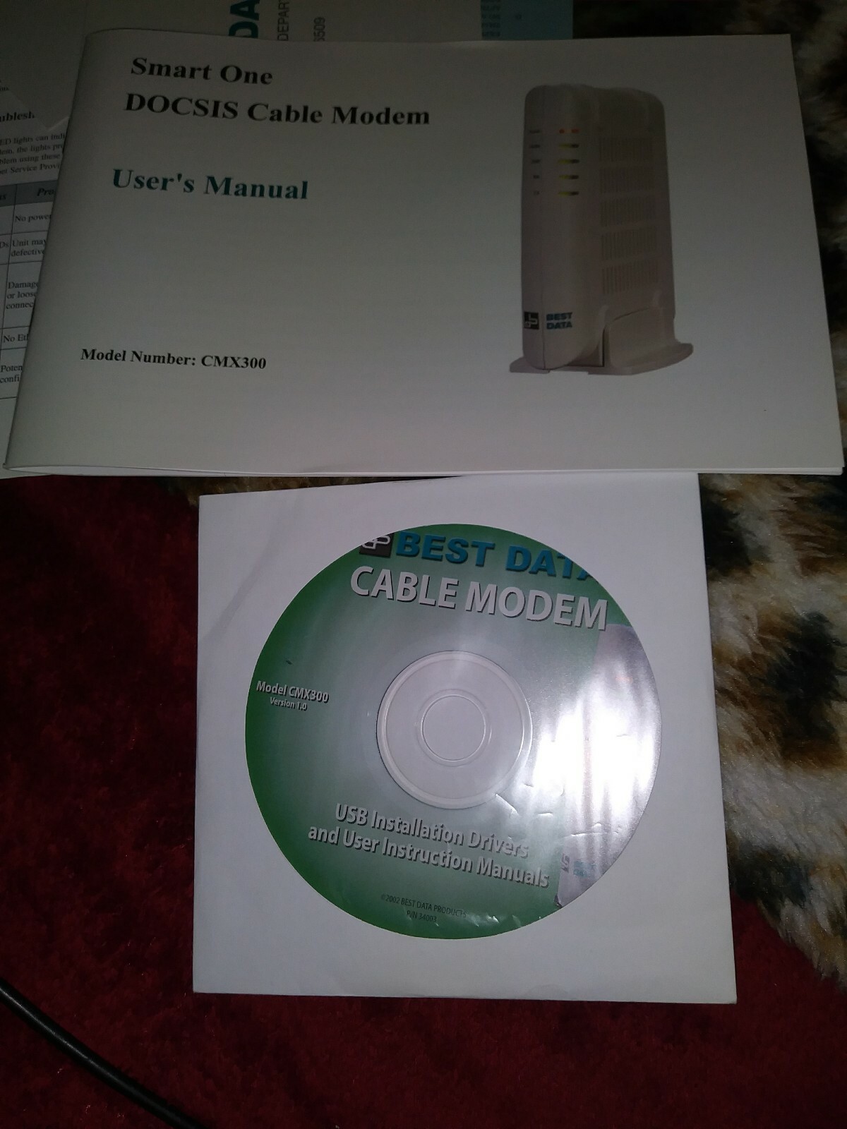 SMART ONE CABLE MODEM MODEL CMX300 WHITE MANUAL INCLUDED PC OR MAC