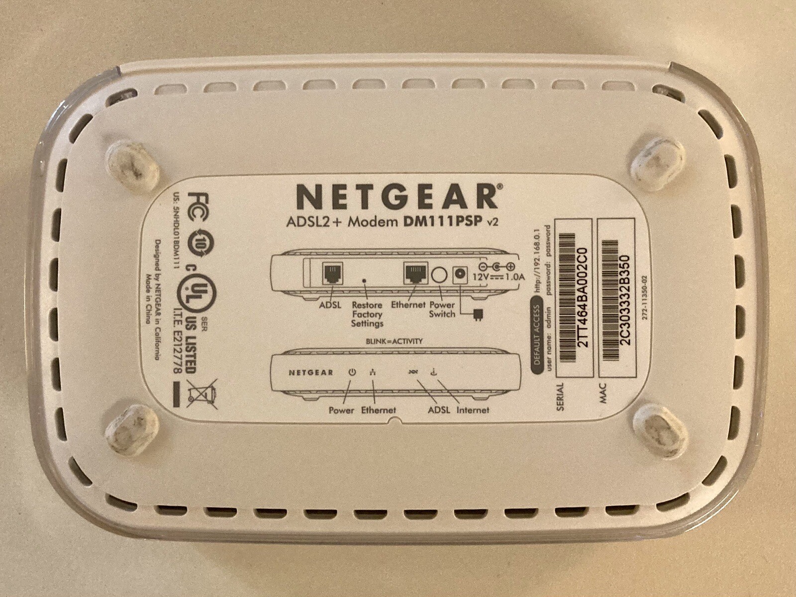 NETGEAR Broadband ADSL2+ Ethernet DSL Modem DM111PSP COMPLETE IN BOX CIB Tested!