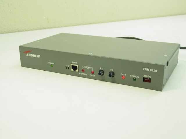 Andrew TRR 8120RJ 301-0345-01 Fiber Optic Modem 115V 60Hz Copper Fiber RJ