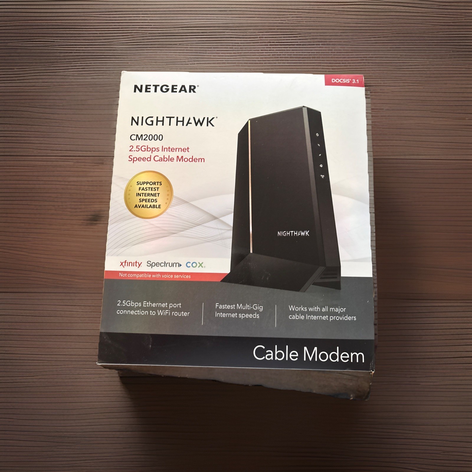 NETGEAR Nighthawk CM2000 DOCSIS 3.1 Cable Modem 2.5Gbps for Xfinity Spectrum Cox
