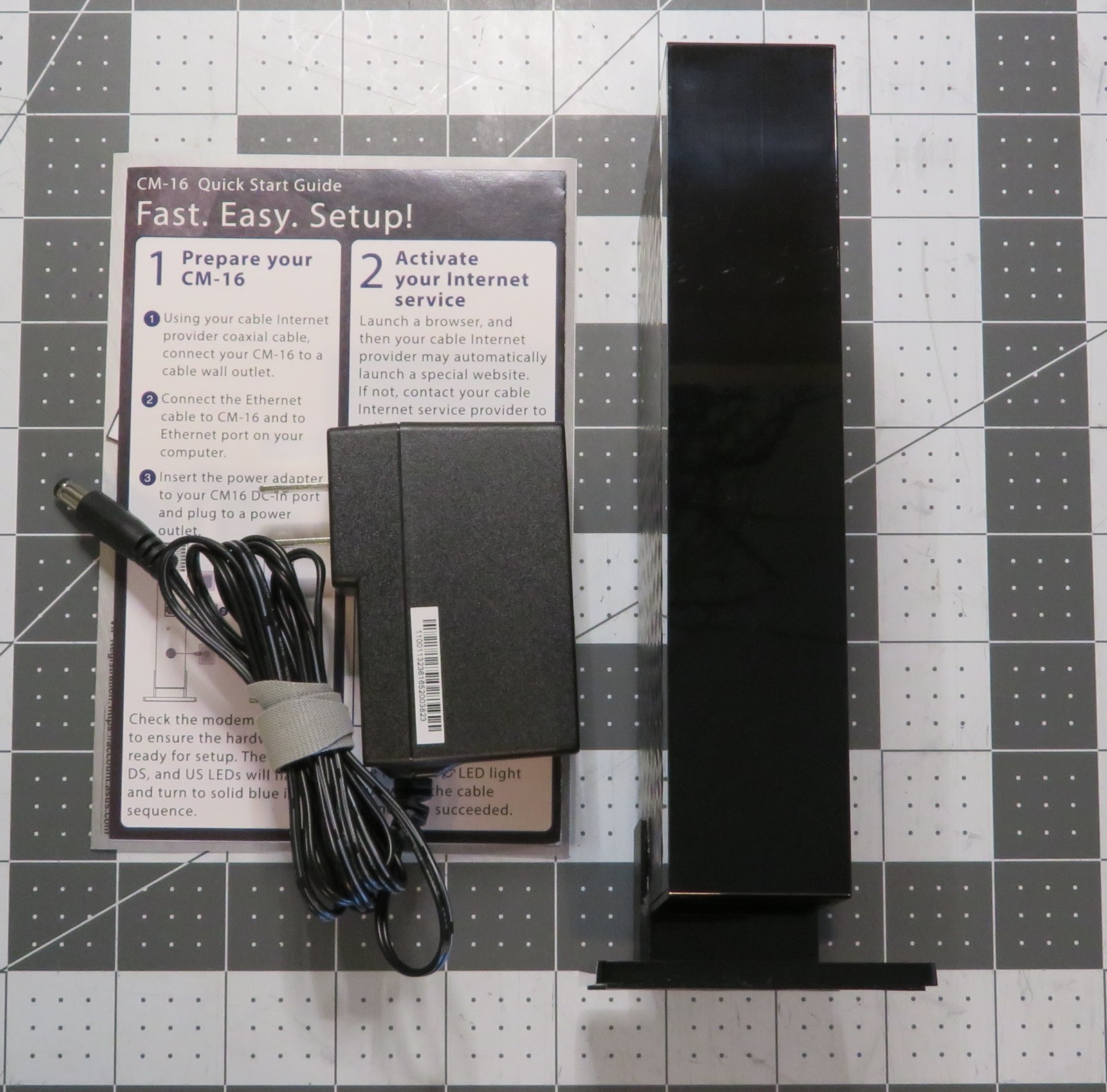 ASUS Cable Modem CM-16 Black DOCSIS 3.0 16×4 Gigabit Ethernet Port Used Working