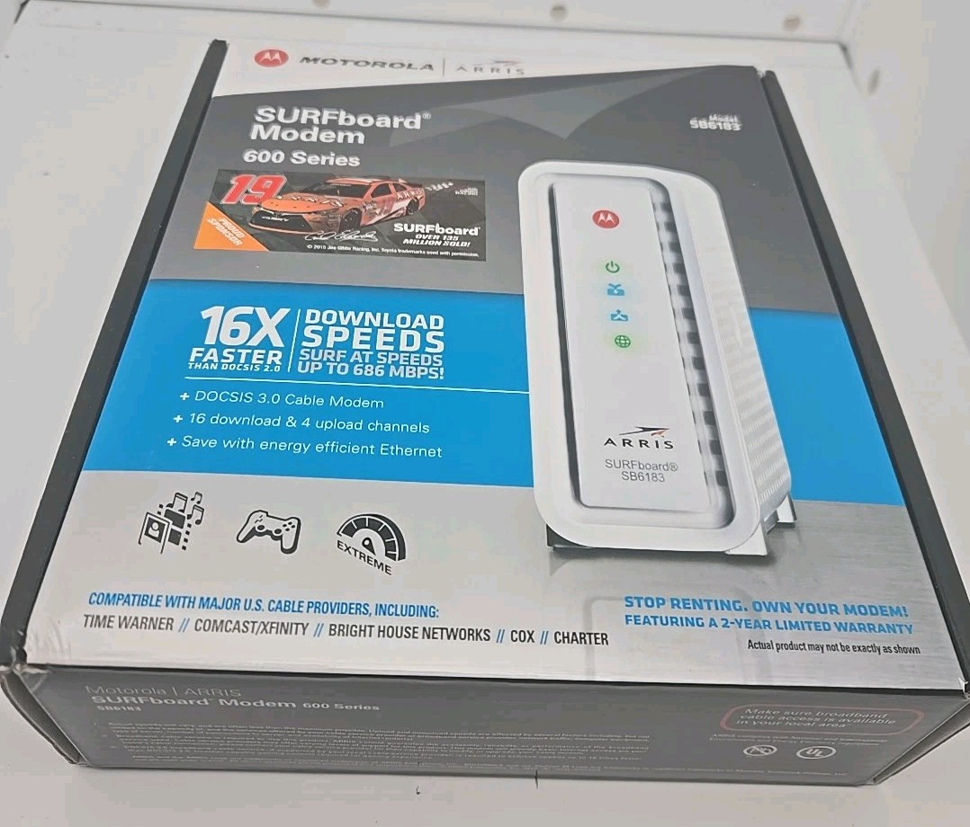 ARRIS SB6183 686 Mbps Cable Modem, White – 59243200300
