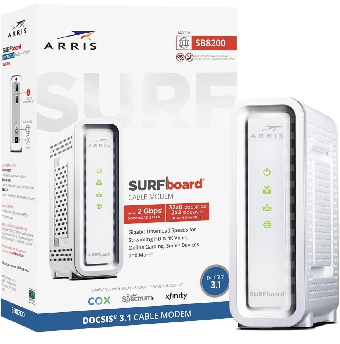 ARRIS SURFboard SB8200 DOCSIS 3.1 1 Gbps Cable Modem