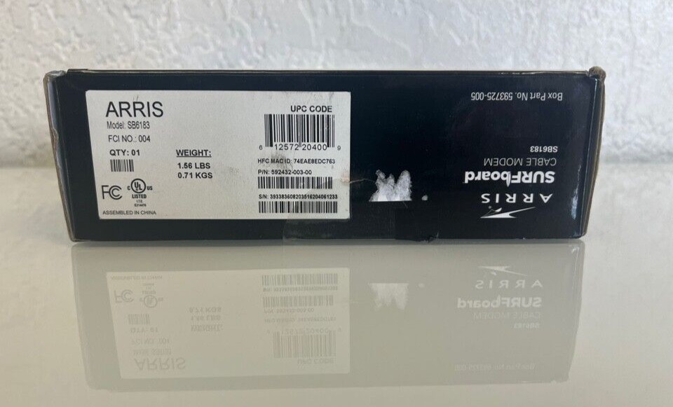 ARRIS SurfBoard SB6183 686 Mbps Cable Modem – White – Used