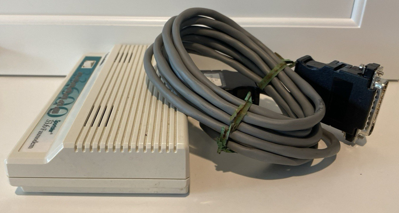 Vtg US Robotics Sportster 33.6 Faxmodem 0459 with Cable Powers On