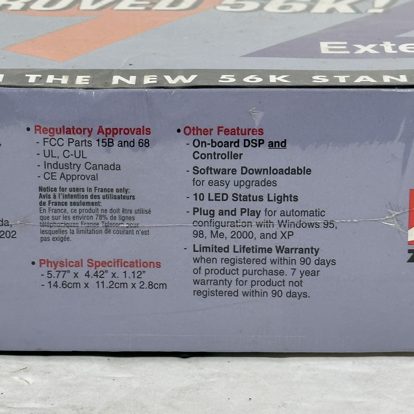 Zoom 3048 External RS-232 56k V.92 Faxmodem for Windows & MAC, Serial Port, NEW