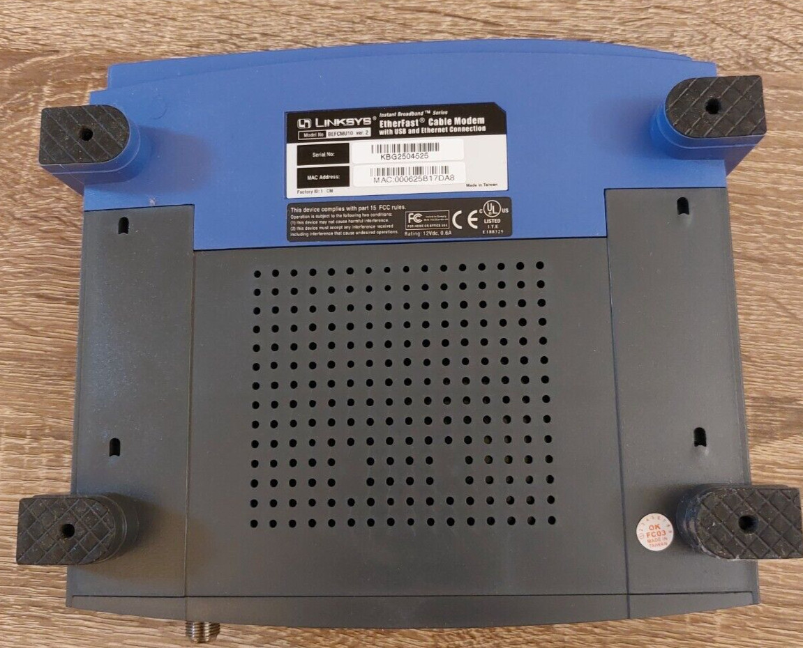 Cisco-Linksys Cable Modem and Linksys Cable / DSL Router With 4 Port Switch