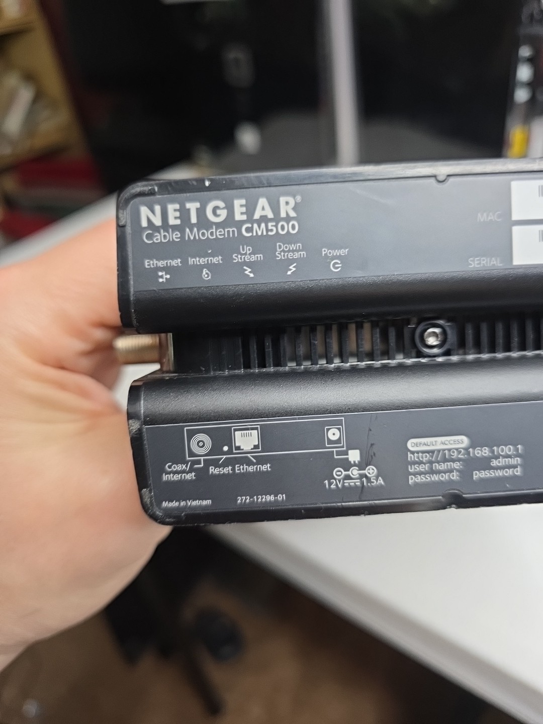 NETGEAR CM500 (CM500100NAS) 680 Mbps – Black – TESTED AND WORKING PWR & LAN INCL