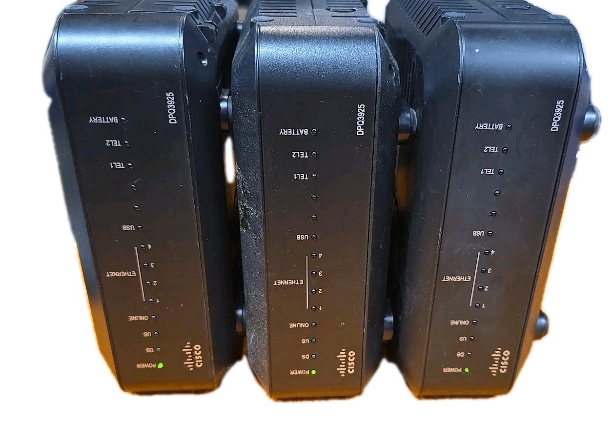 CISCO DPQ3925 8×4 LOT of 3X DOCSIS 3.0 Wireless Gateway Modem Router