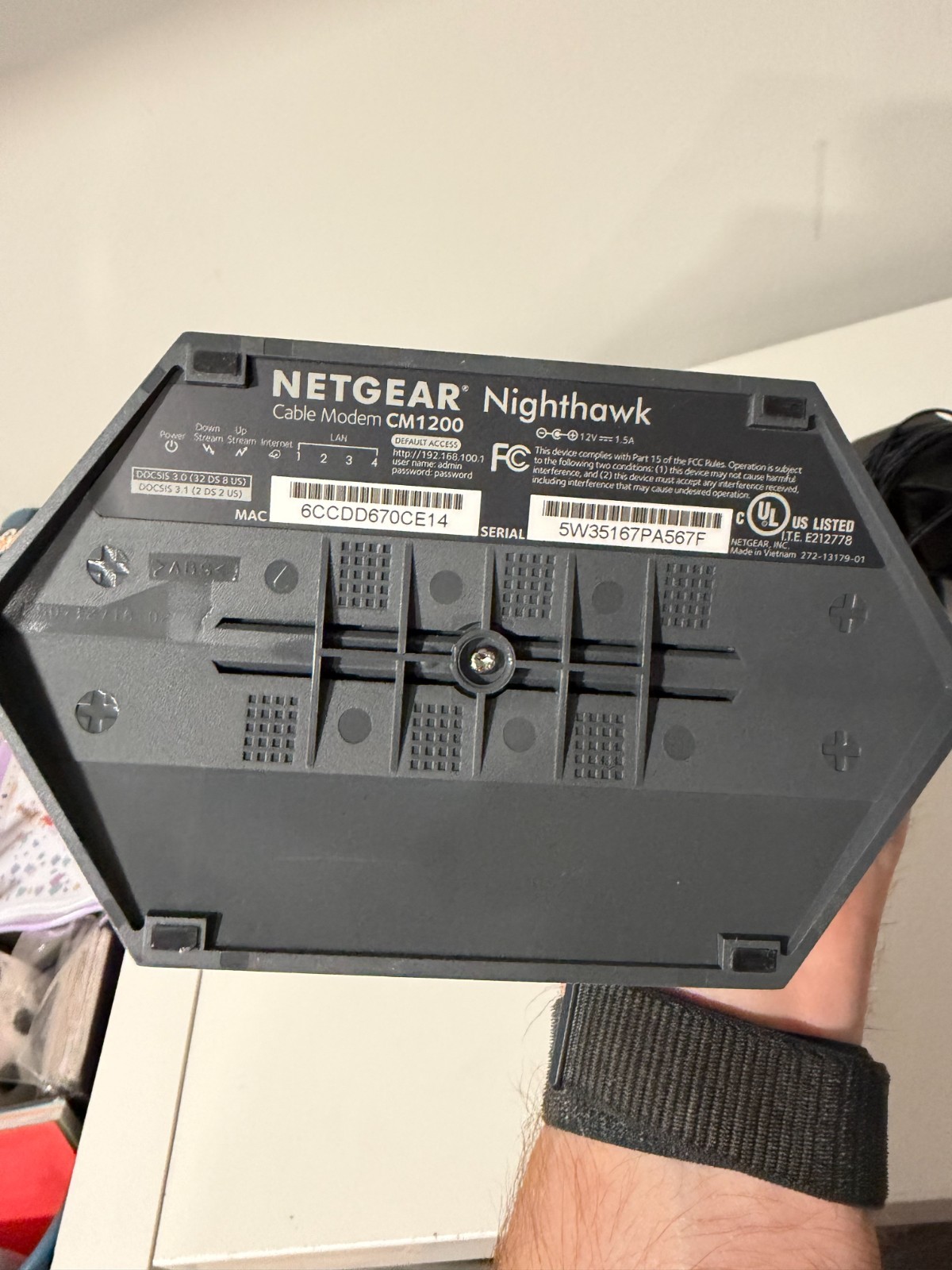 NETGEAR Nighthawk CM1200 DOCSIS 3.1 Cable Modem 4-Port Gigabit