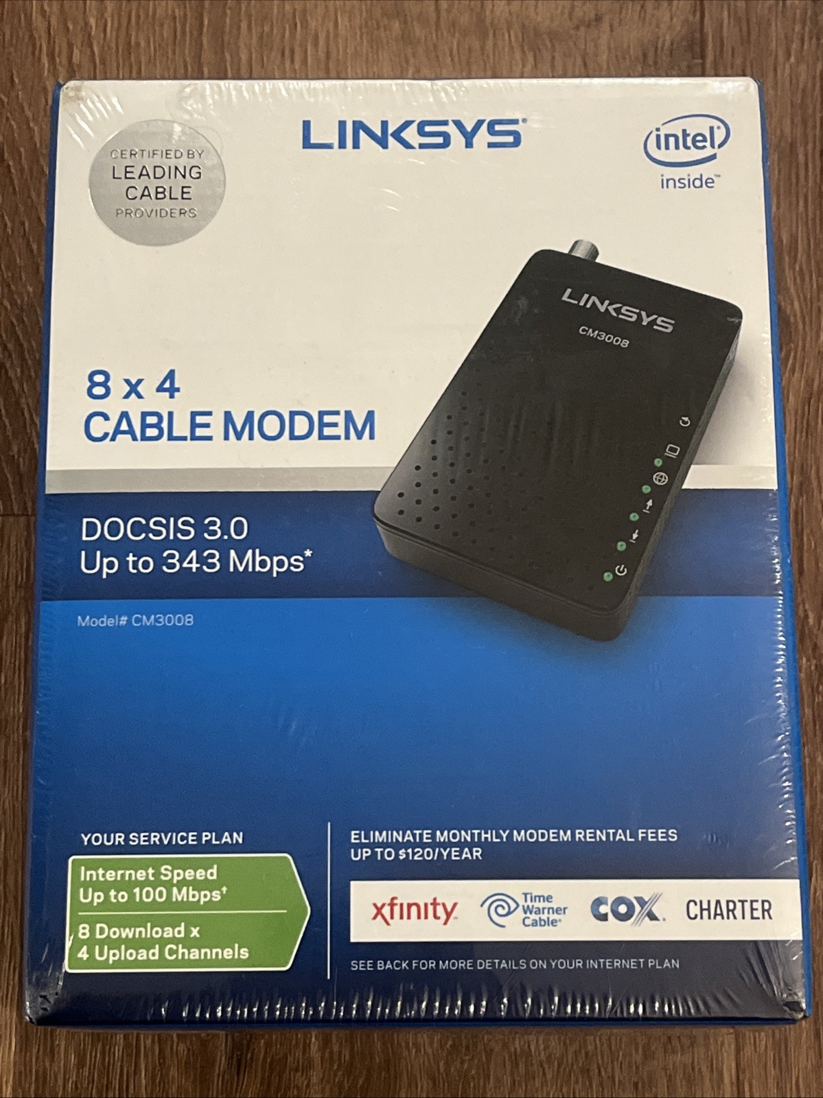 Linksys CM3008 DOCSIS 3.0 Cable Modem 8×4 Gigabit New Sealed