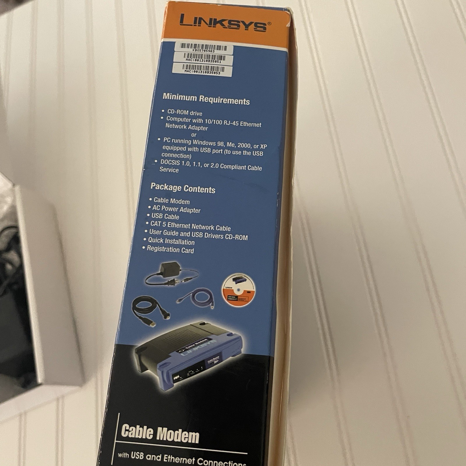 LINKSYS CABLE MODEM WITH USB AND ETHERNET CONNECTIONS MODEL BEFCMU10