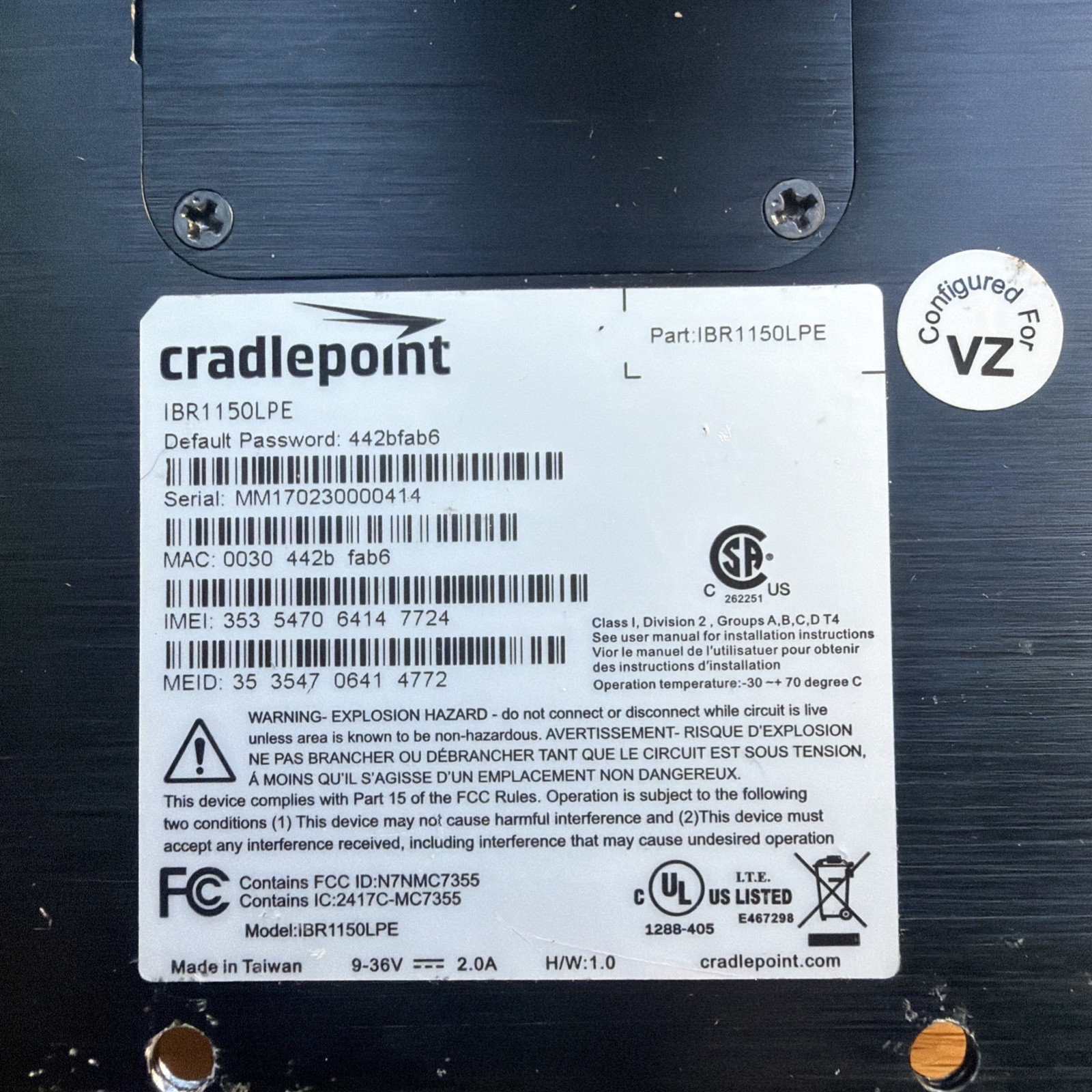 (Lot of 3) Cradlepoint 170675-000 IBR1100/IBR1150 Dual-Modem Dock, Black “V2B”