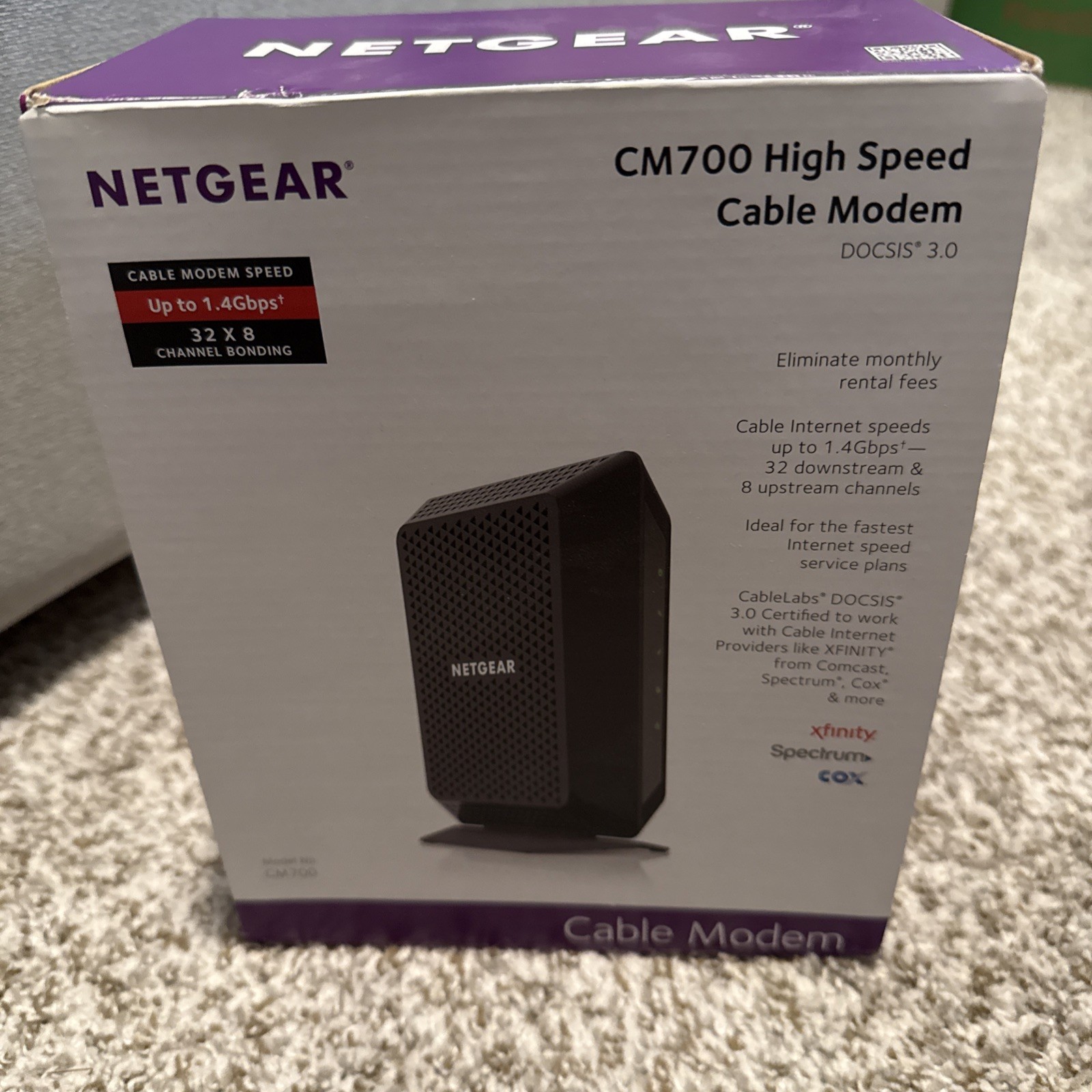 NETGEAR CM700-100NAS High SpeedCable Modem (open Box, Tested)