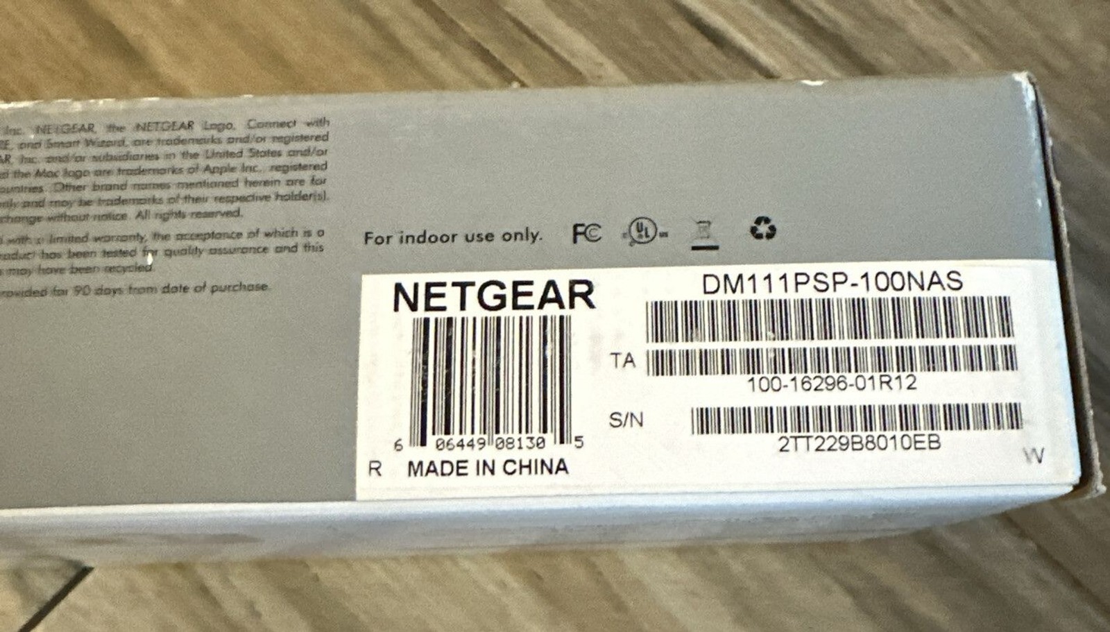 NETGEAR DM111PSP-100NAS Wired Single Ethernet Port ADSL2 Plus Modem