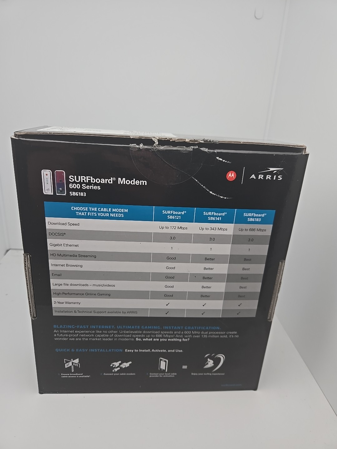 ARRIS SB6183 686 Mbps Cable Modem, White – 59243200300