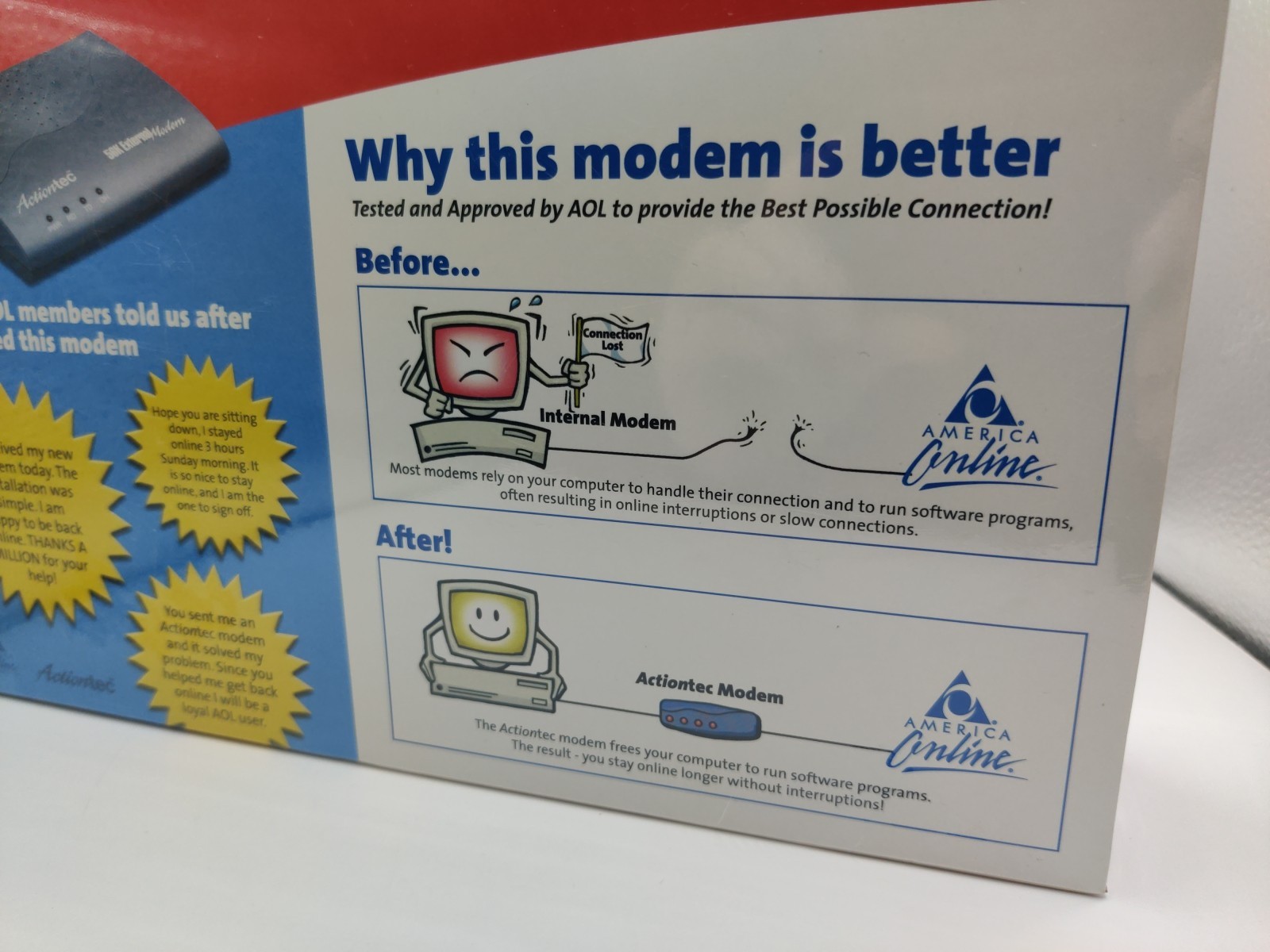 AOL America Online Actiontec Modem Kit from AOL EXUV9212-04 NEW OLD STOCK