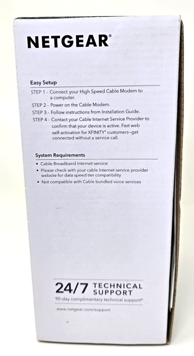 NetGear High Speed Cable Modem CM500 Quick Install Guide Power Adapter 680 Mpbs