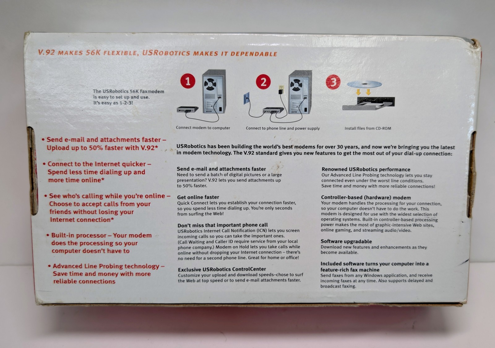 US Robotics 5686G 56K External Fax Modem V.92 Open Box
