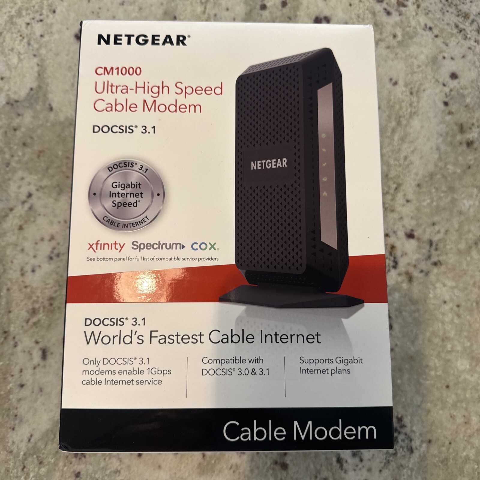 NETGEAR Nighthawk DOCSIS 3.1 Cable Modem – High Speed Internet Access (Black)