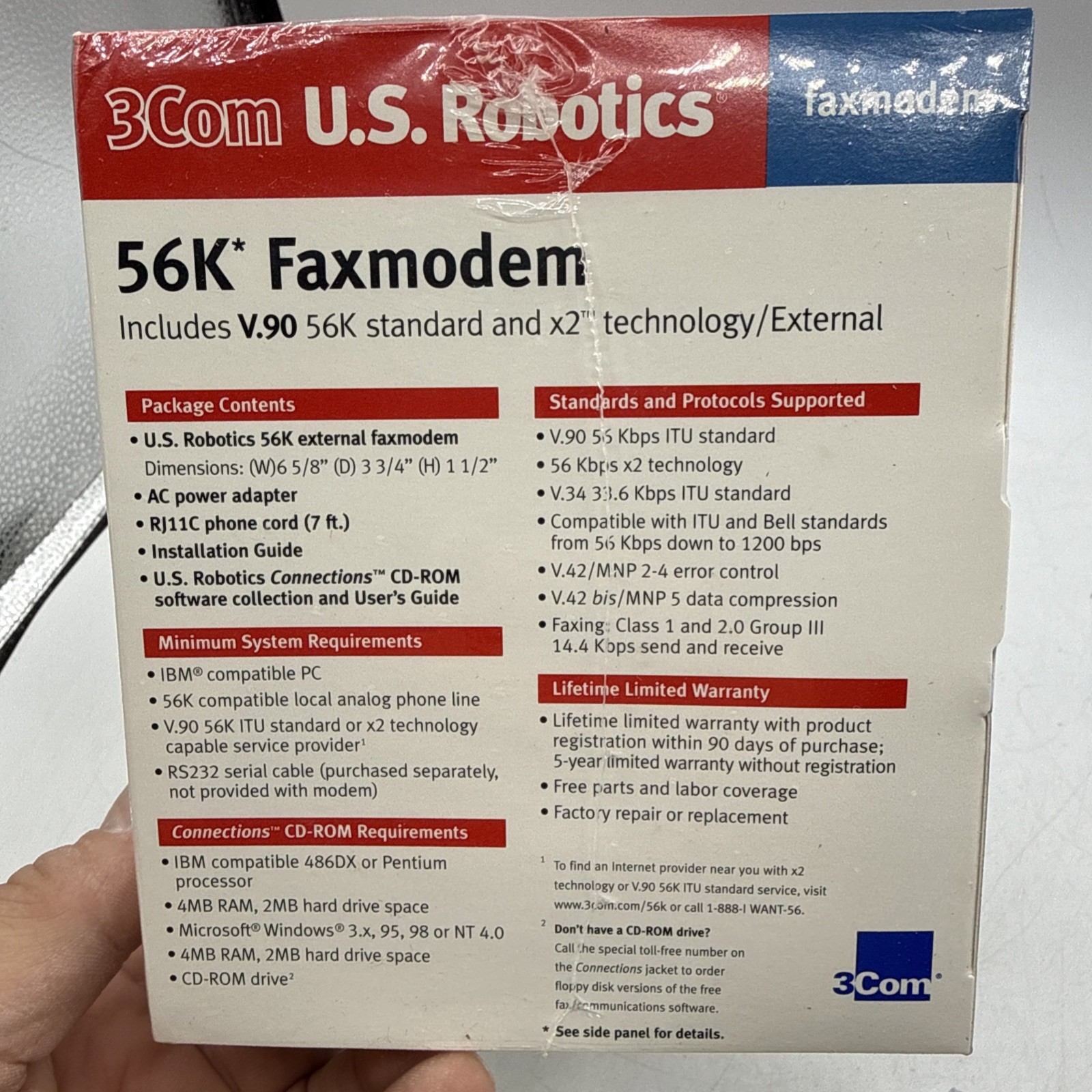 US Robotics Model 5686 3Com 56K Faxmodem External Modem V.90 x2 Technology – NEW