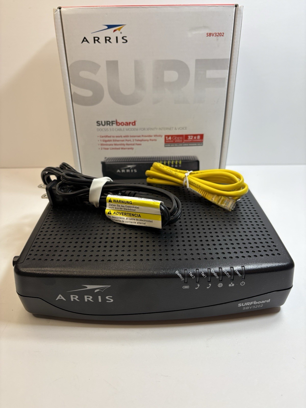 ARRIS SBV3202 Docsis 3.0 Voice Cable Modem – Black