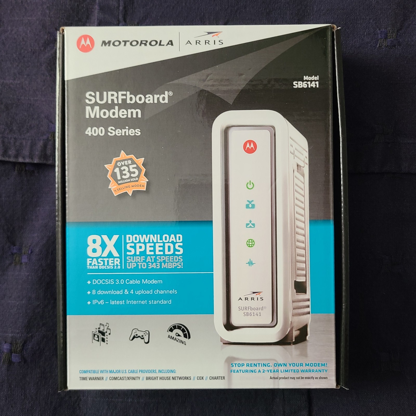 Motorola ARRIS SURFboard SB6141 Docsis 3.0 Cable Modem, my personal, white, EUC