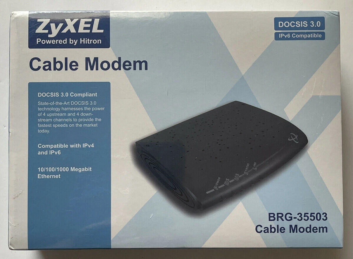 ZyXEL DOCSIS 3.0 lPv6 Compatible Cable Modem w/ 4×4 Channel Bonding BRG-35503