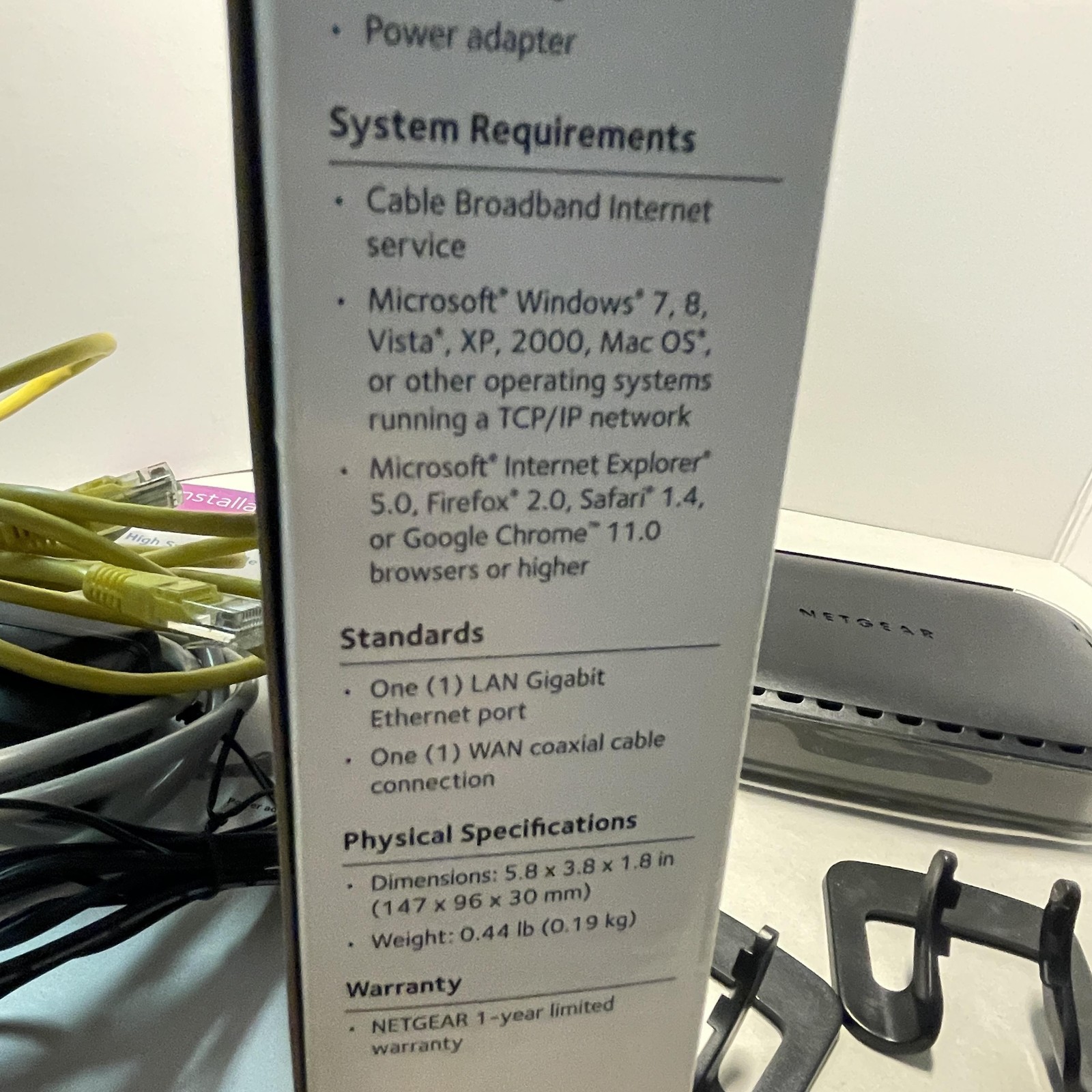 NETGEAR CM400 DOCSIS 3.0 High Speed Cable Modem 340Mbps Gigabit Xfinity Spectrum