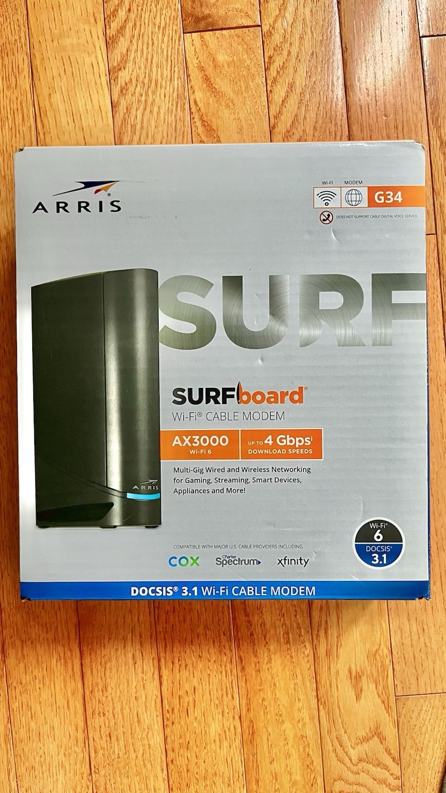 ARRIS Surfboard G34 Dual-Band WiFi-6 Cable Modem AX3000