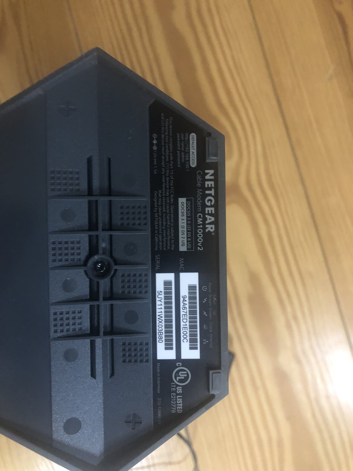 NETGEAR Nighthawk CM1000v2 DOCSIS 3.1 Cable Modem Gigabit Black