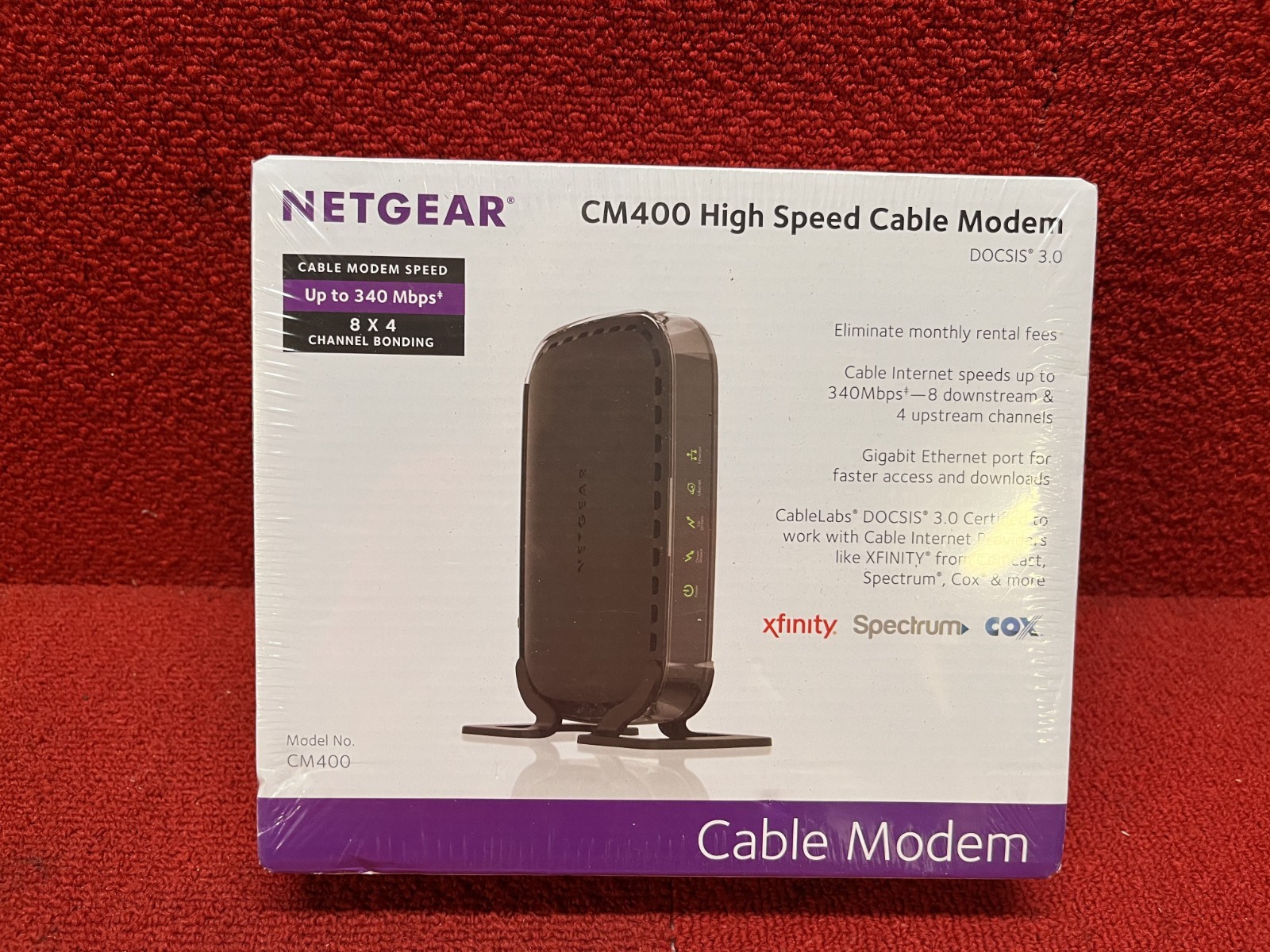 NIB Sealed NETGEAR High Speed Cable Modem DOCSIS 3.0 340MBPS #CM400 Good Cond