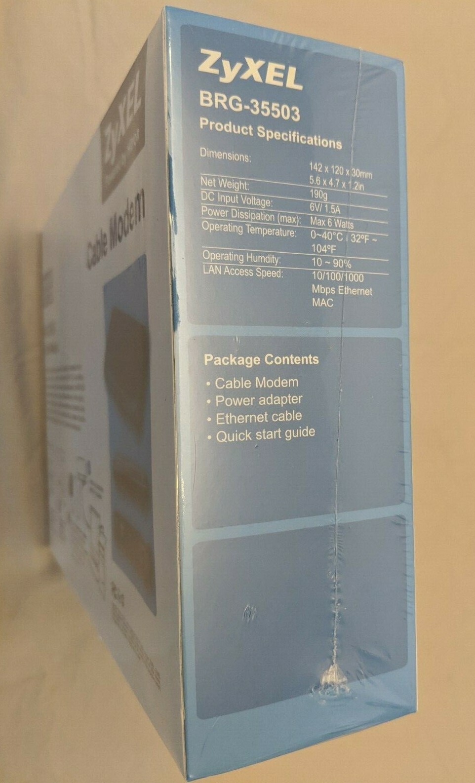 ZyXEL BRG-35503 Cable Modem, DOCSIS 3.0, IPv4 & IPv6 compatible – New & Sealed