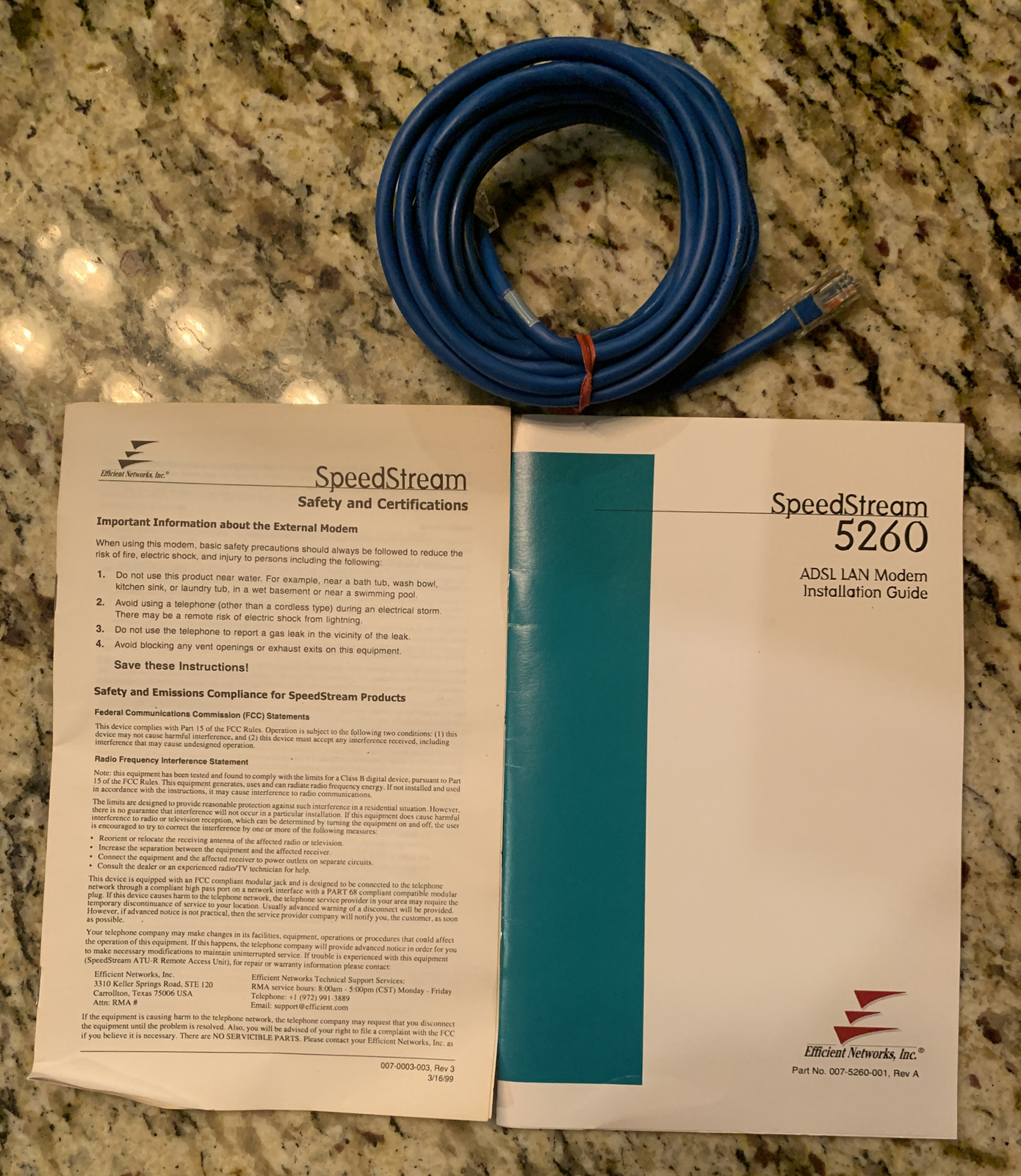 SpeedStream 5260 Ethernet ADSL DSL Modem Efficient Networks Inc