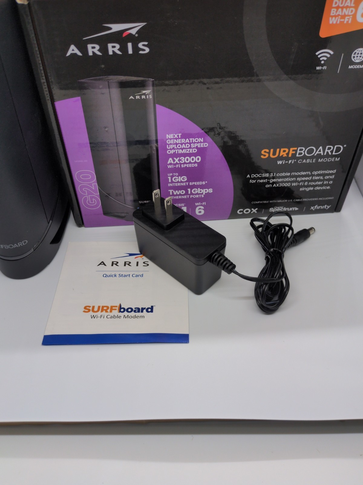ARRIS SURFboard G20 DOCSIS 3.1 Cable Modem AX3000 ROUTER EX Condition works!