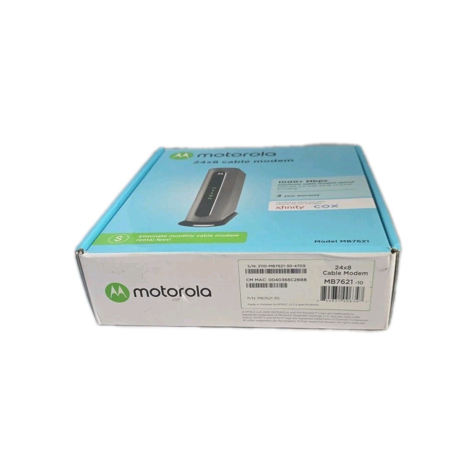 Motorola MB7621 DOCSIS 3.0 Cable Modem 24×8 1000 Mbps Xfinity COX