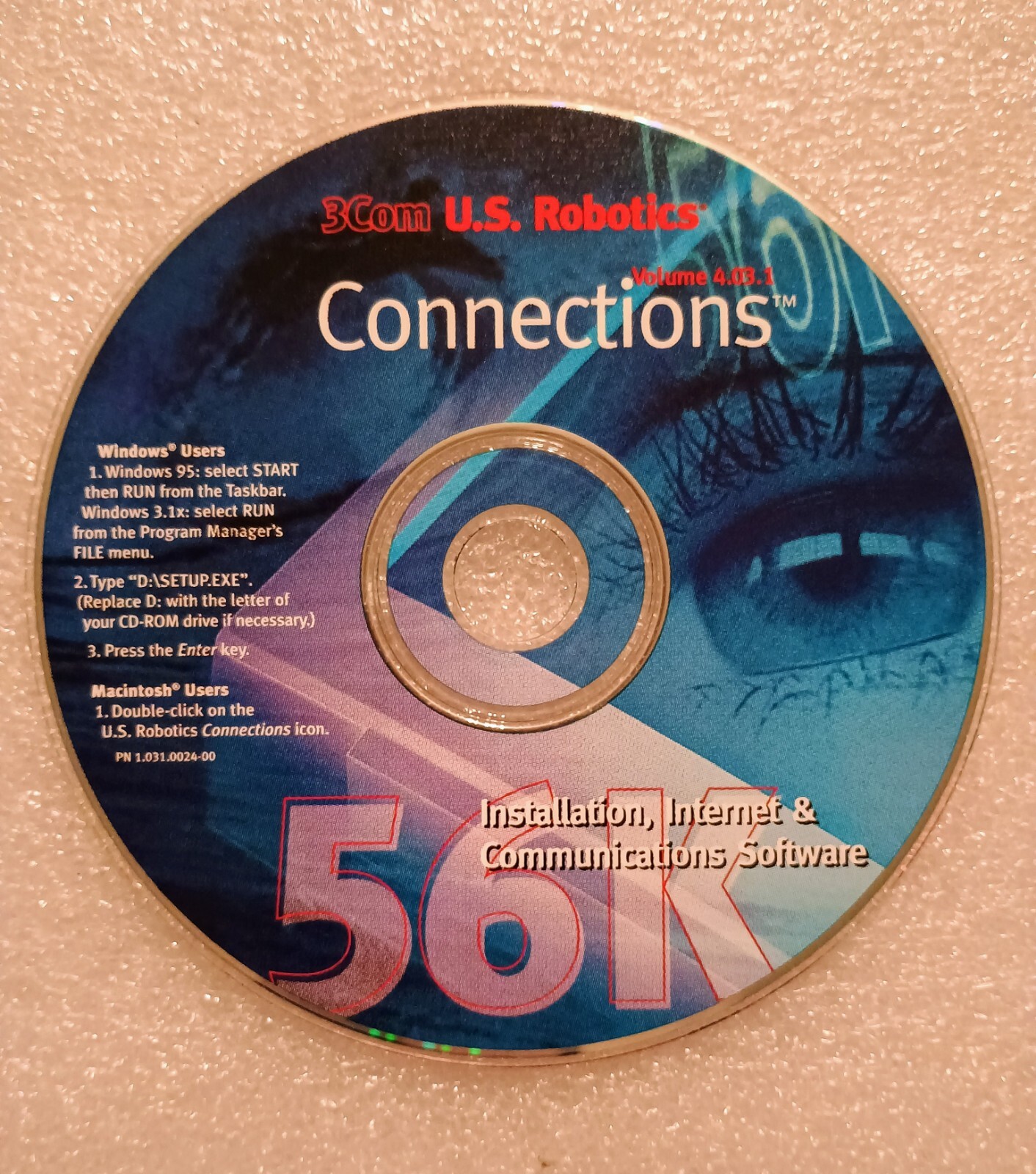 3Com U.S. Robotics Connections Installation CD-ROM 56k Faxmodem Software