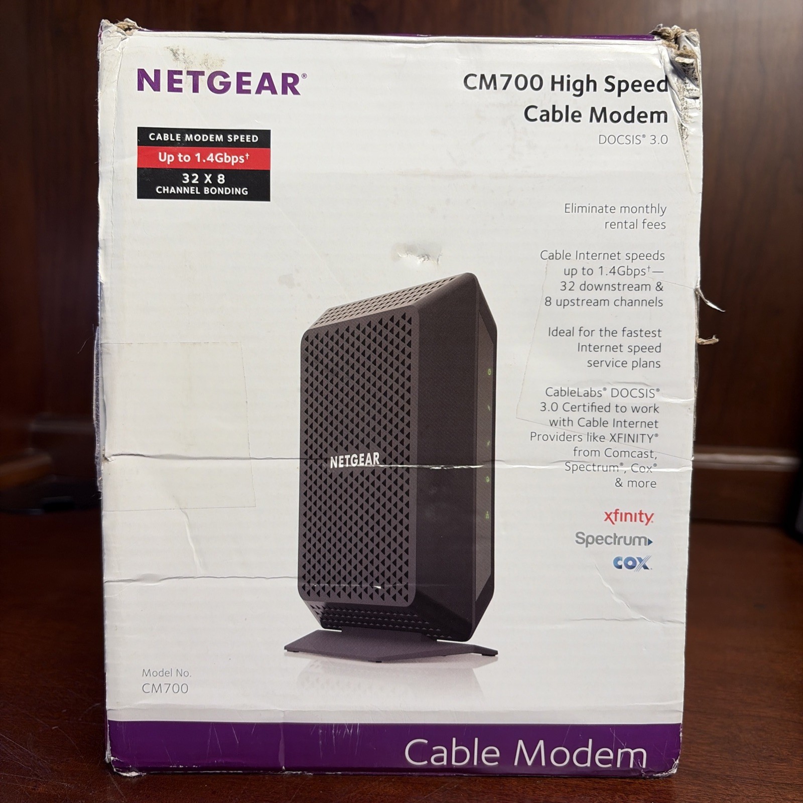 Netgear Cable Modem Black CM700 High Speed DOCSIS 3.0 1.4Gbps 32×8 New/Sealed