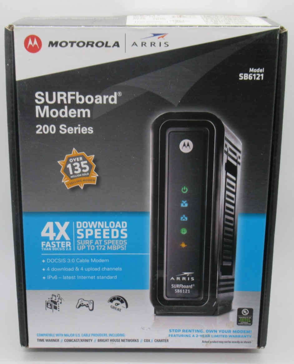 MOTOROLA ARRIS 200 SERIES SURFBOARD HI-SPEED DOCSIS 3.0 CABLE MODEM SB6121, IPV6